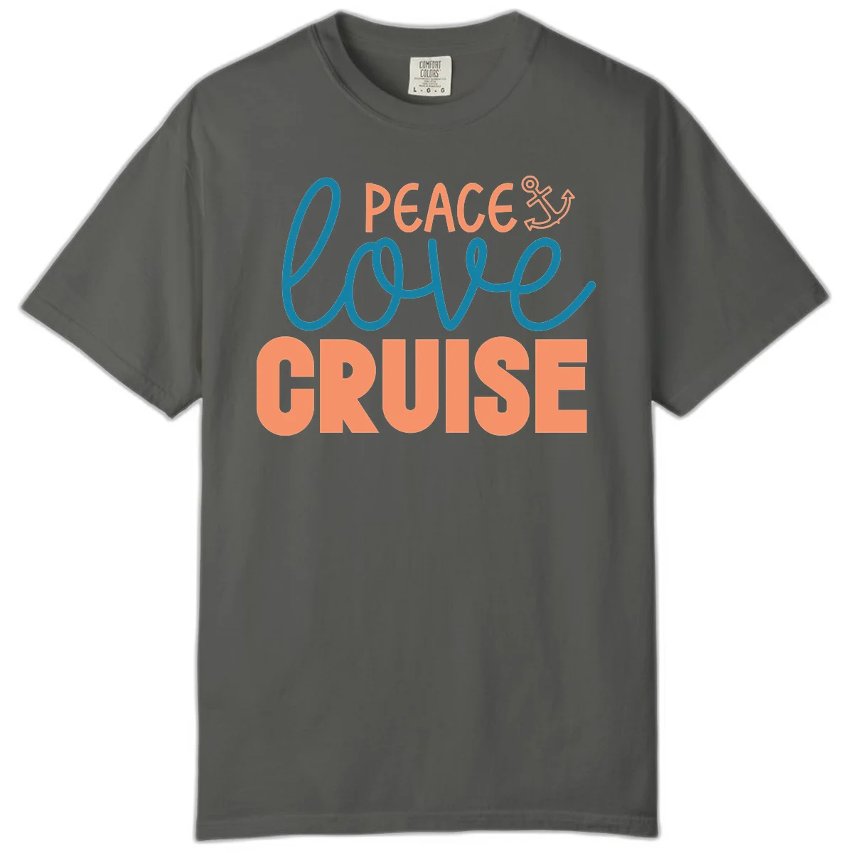 Peace Love Cruise Comfort Colors T-Shirt in Pepper