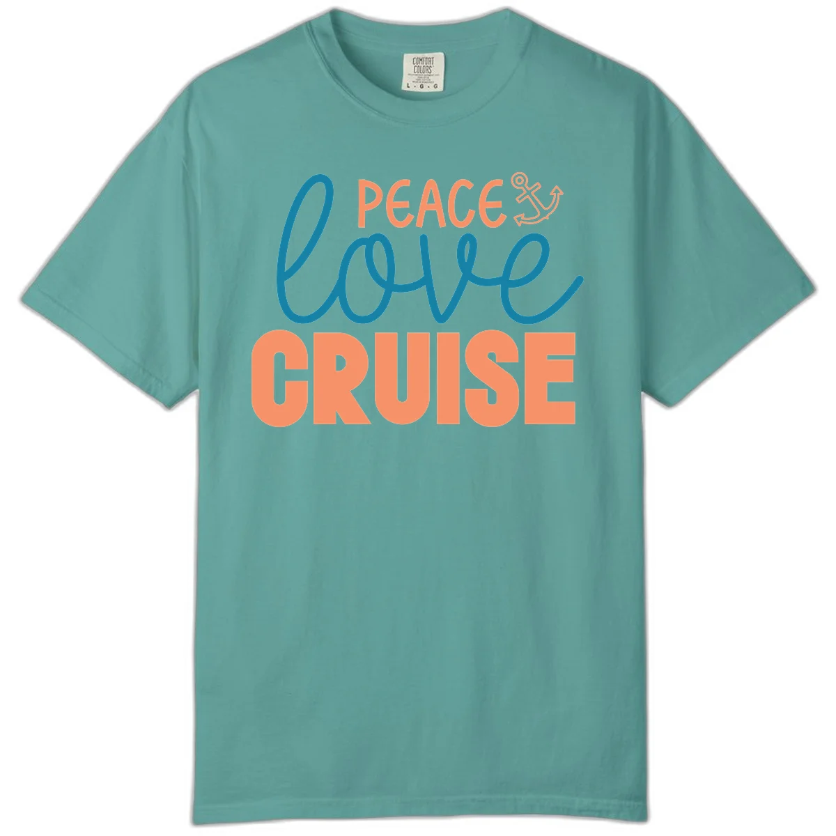 Peace Love Cruise Comfort Colors T-Shirt in Seafoam