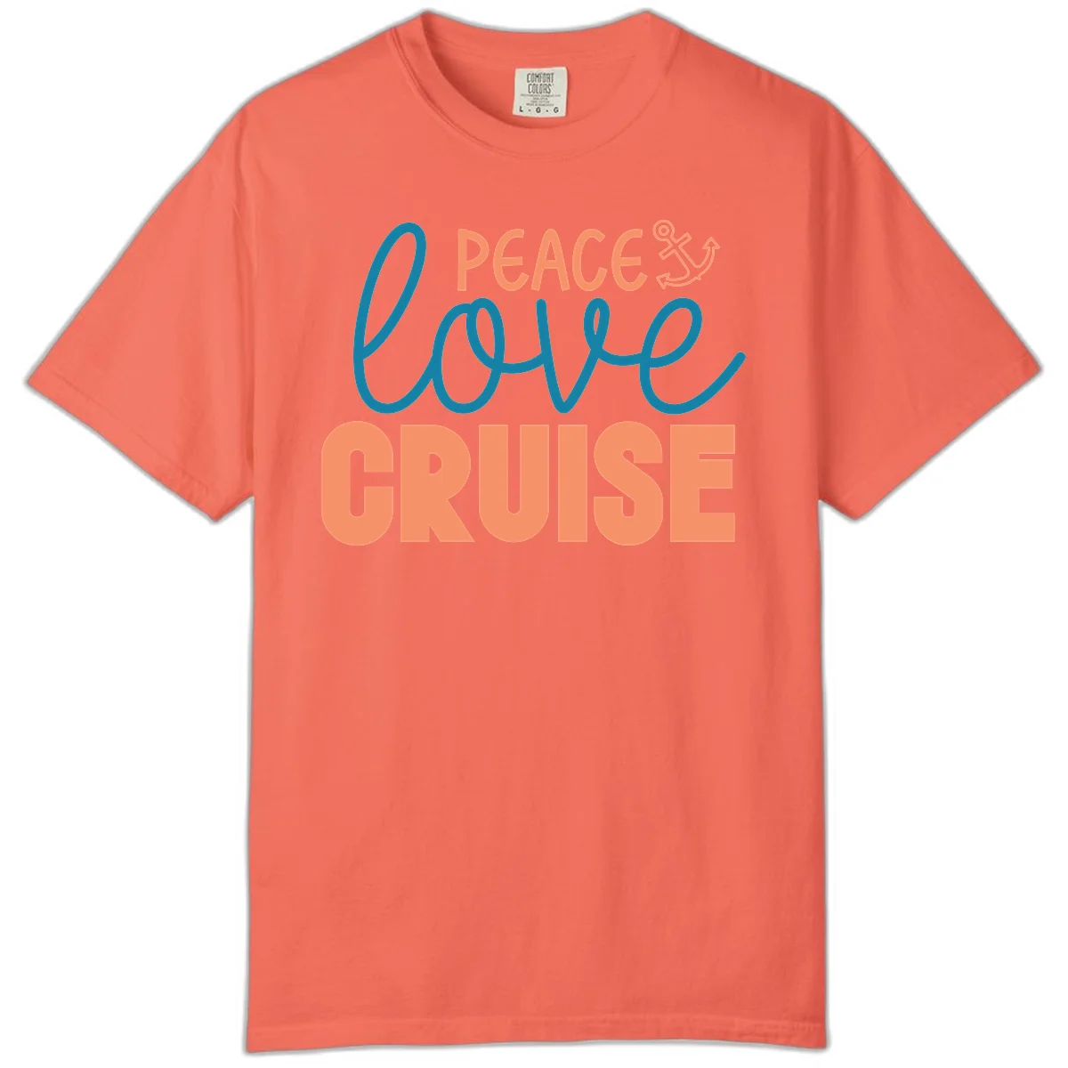 Peace Love Cruise Comfort Colors T-Shirt in Bright Salmon