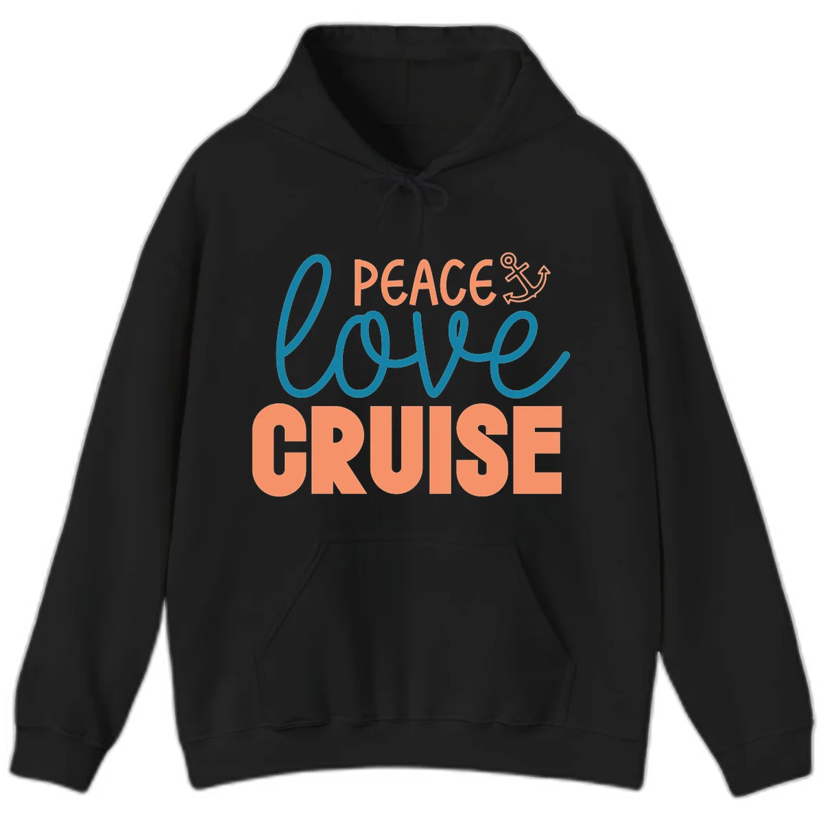 Peace Love Cruise Hoodie in Black