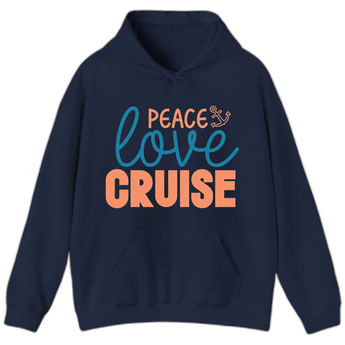 Peace Love Cruise Hoodie in Navy