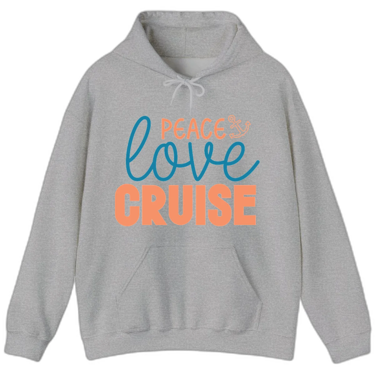 Peace Love Cruise Hoodie in Sport Grey