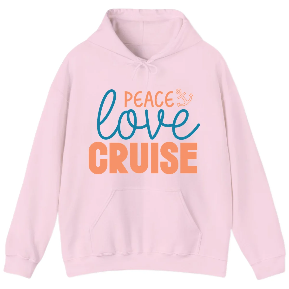 Peace Love Cruise Hoodie in Light Pink