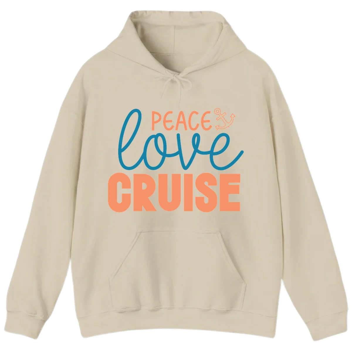 Peace Love Cruise Hoodie in Sand