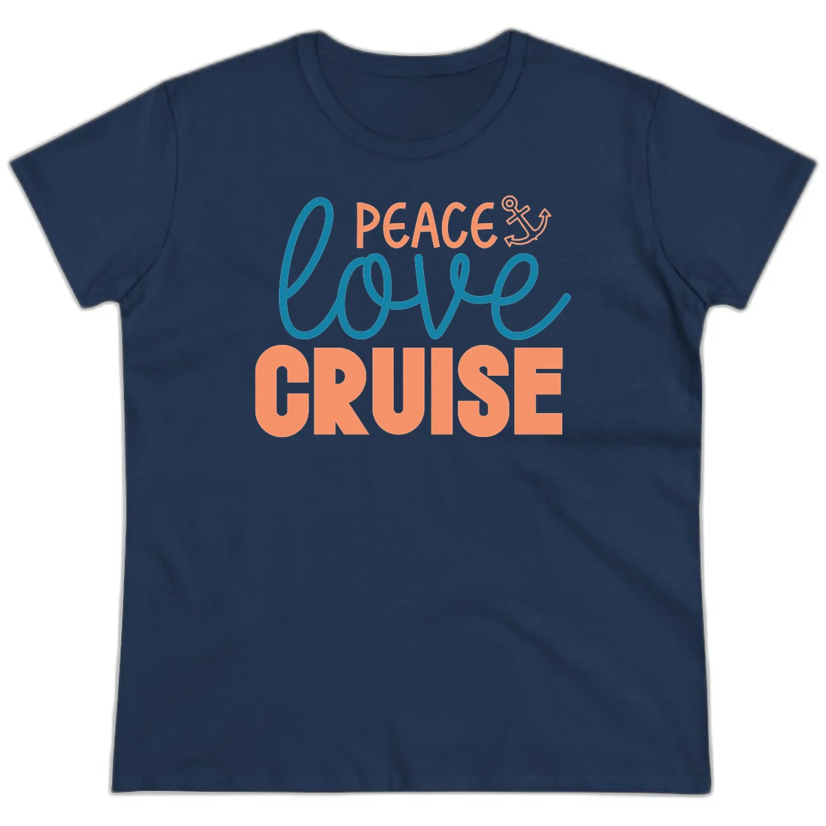 Peace Love Cruise Ladies Tee in Navy