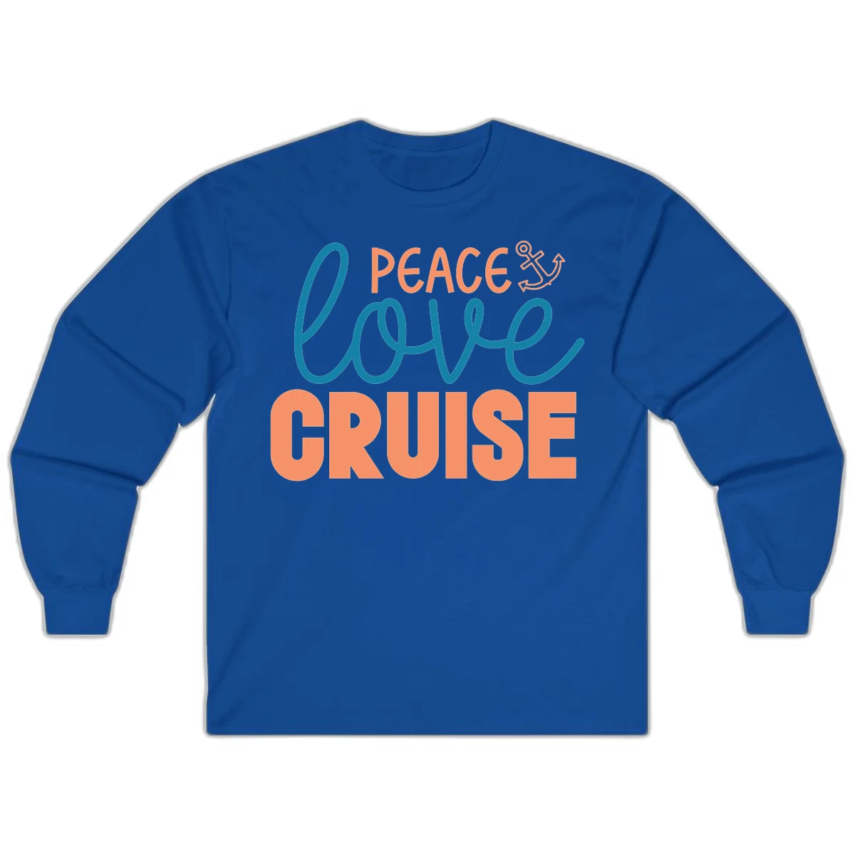Peace Love Cruise Long Sleeve T-Shirt in Royal