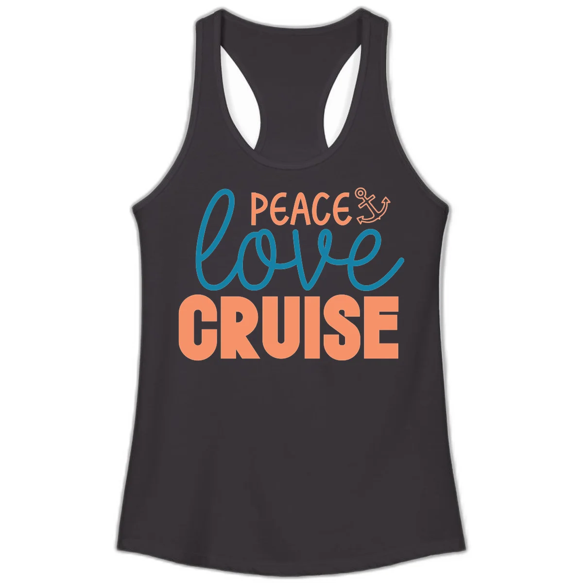 Peace Love Cruise Ladies Tank Top in Black