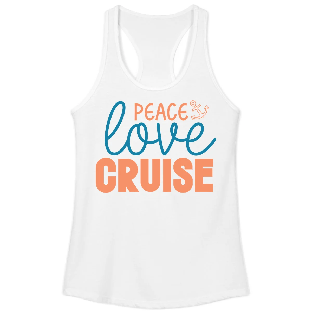 Peace Love Cruise Ladies Tank Top in White