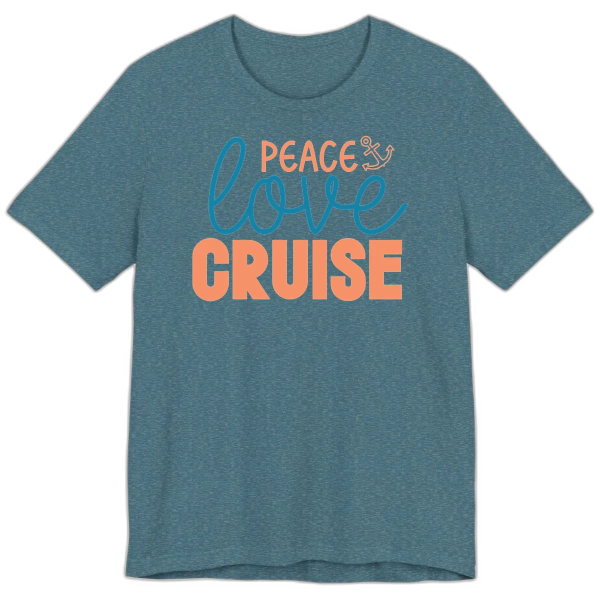 Peace Love Cruise Premium T-Shirt in Heather Deep Teal