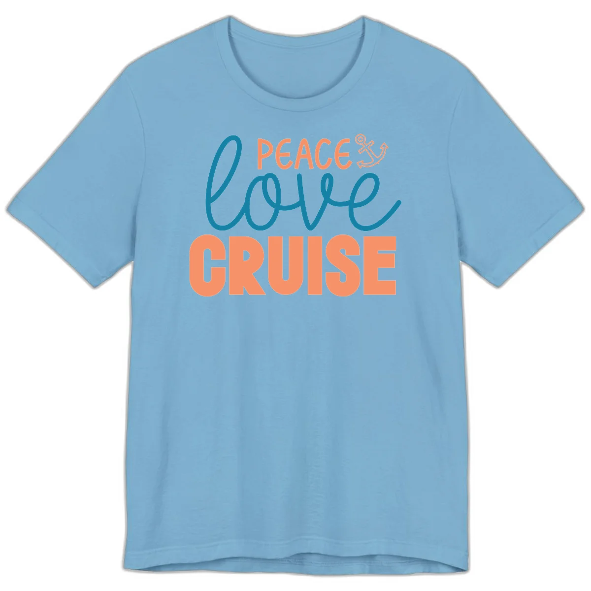 Peace Love Cruise Premium T-Shirt in Ocean Blue