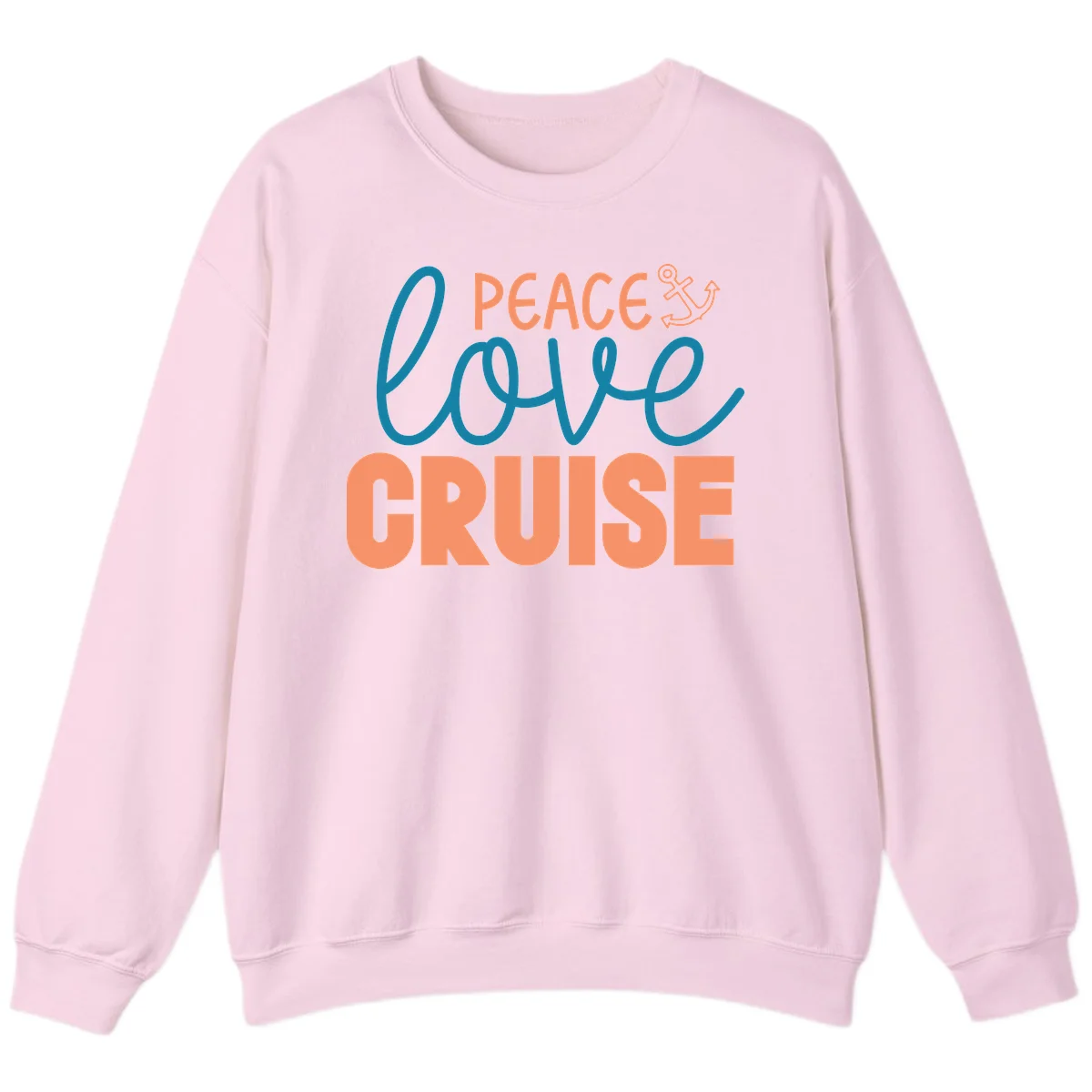 Peace Love Cruise Sweatshirt in Light Pink