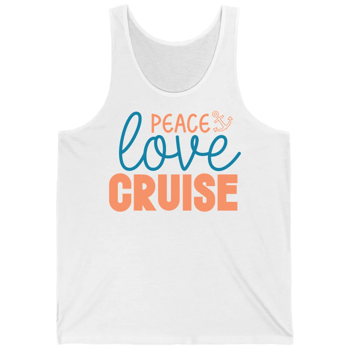 Peace Love Cruise Tank Top in White