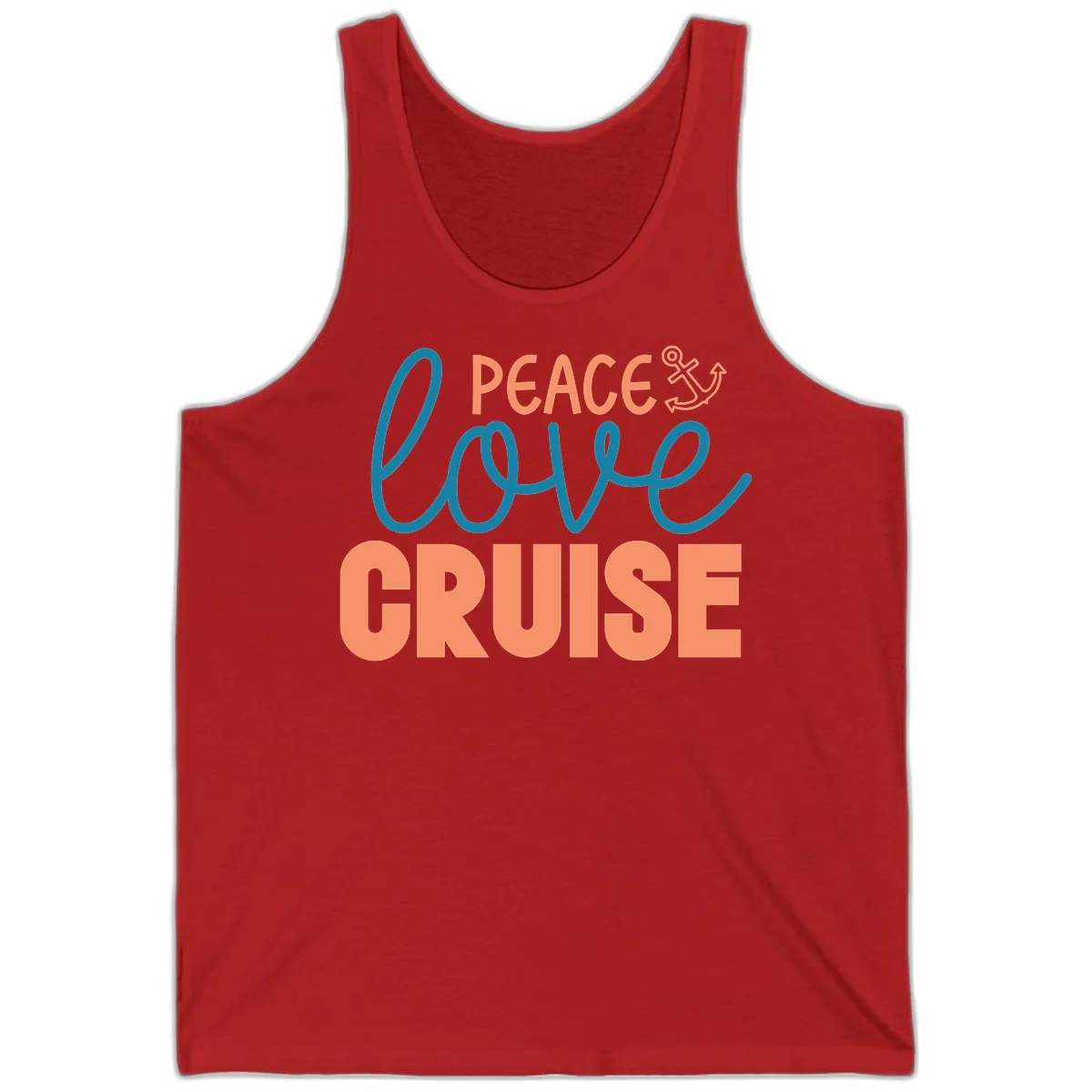 Peace Love Cruise Tank Top in Red