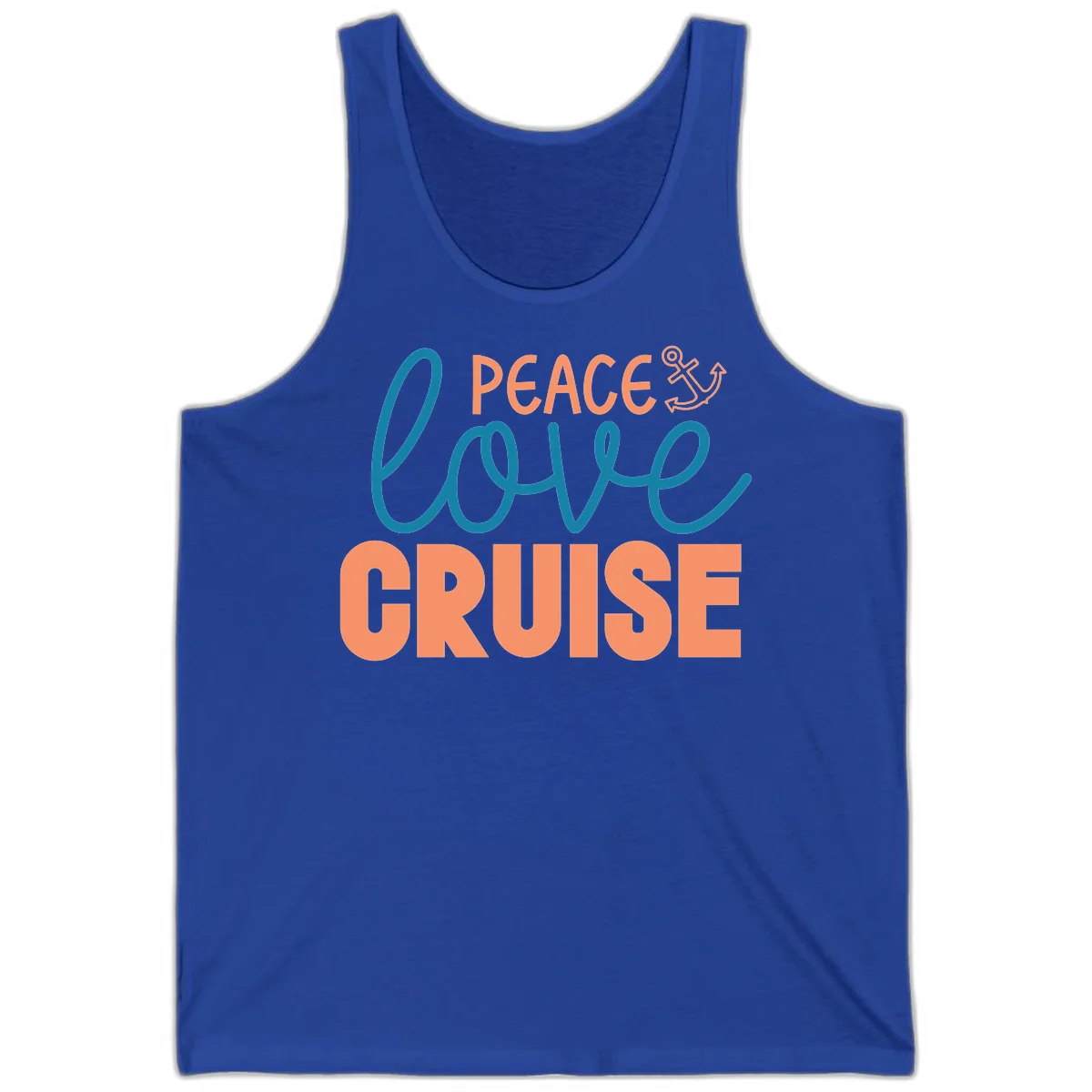 Peace Love Cruise Tank Top in True Royal