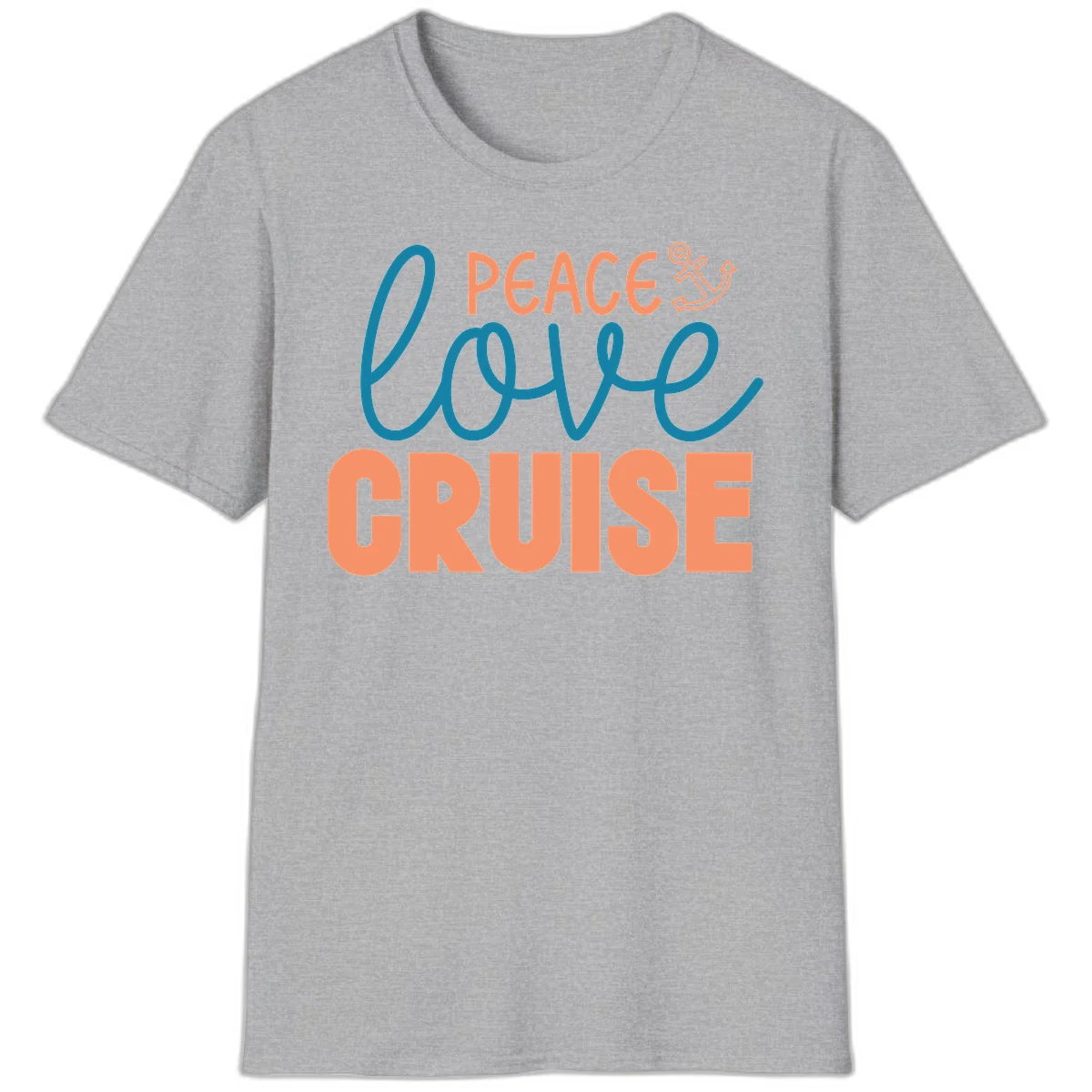 Peace Love Cruise T-Shirt in Sport Grey