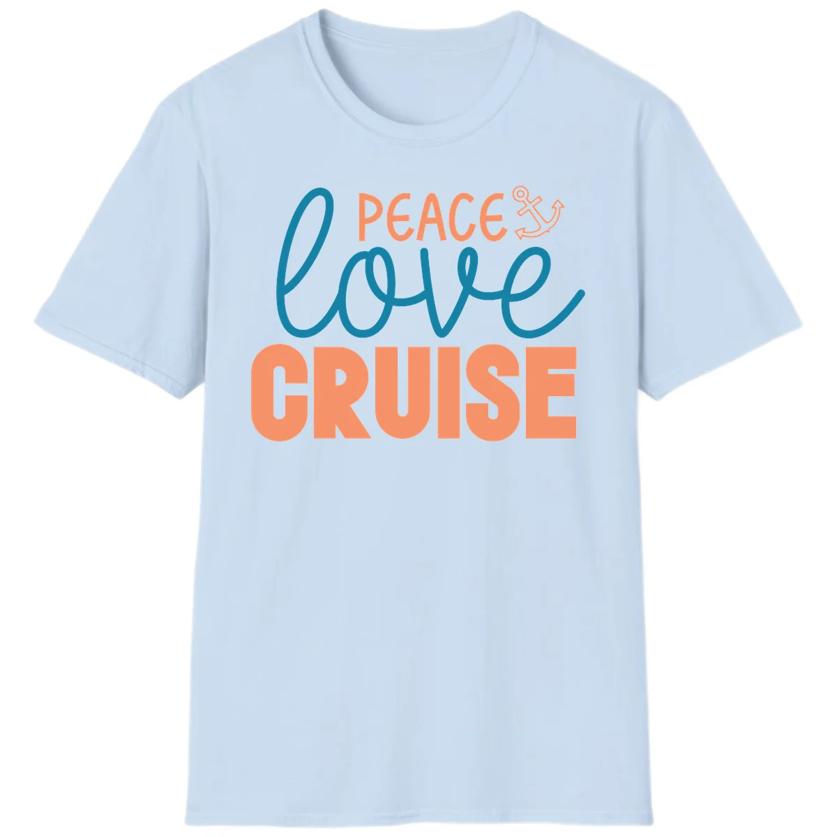 Peace Love Cruise T-Shirt in Light Blue