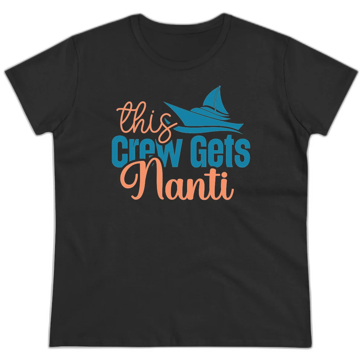 Chill Crew Gets Afloat Ladies Tee in Black