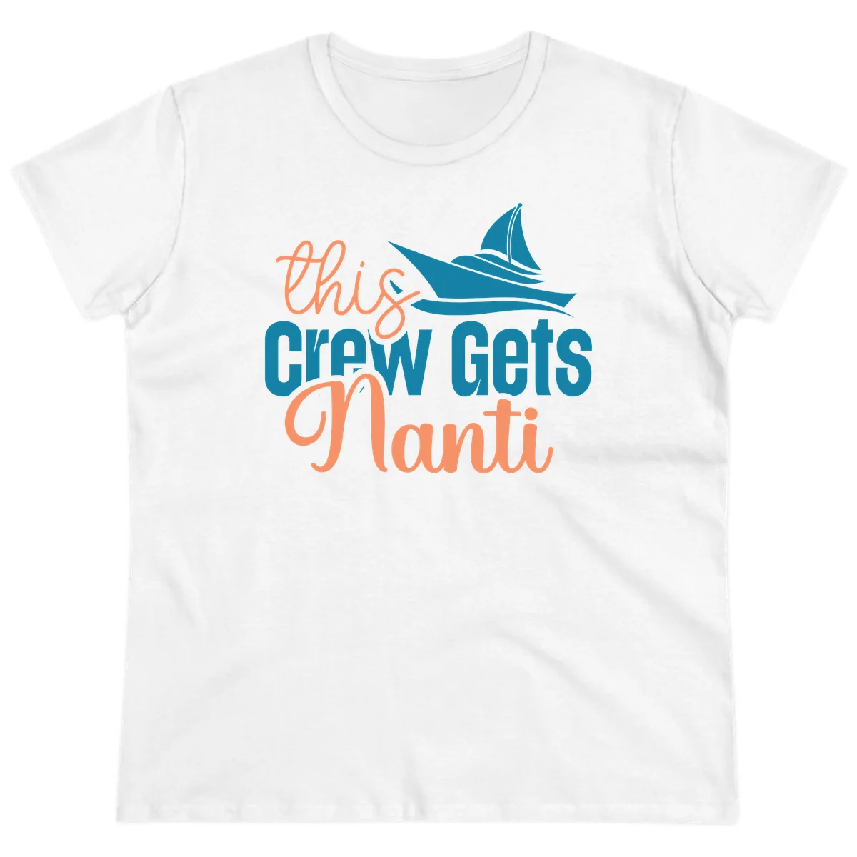 Chill Crew Gets Afloat Ladies Tee in White