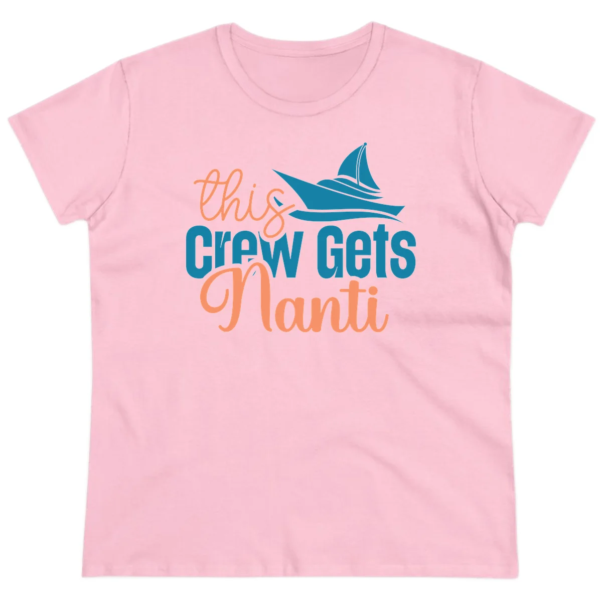 Chill Crew Gets Afloat Ladies Tee in Light Pink