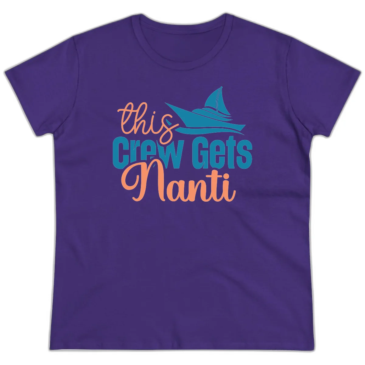 Chill Crew Gets Afloat Ladies Tee in Purple
