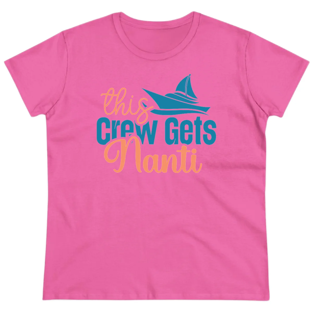 Chill Crew Gets Afloat Ladies Tee in Azalea
