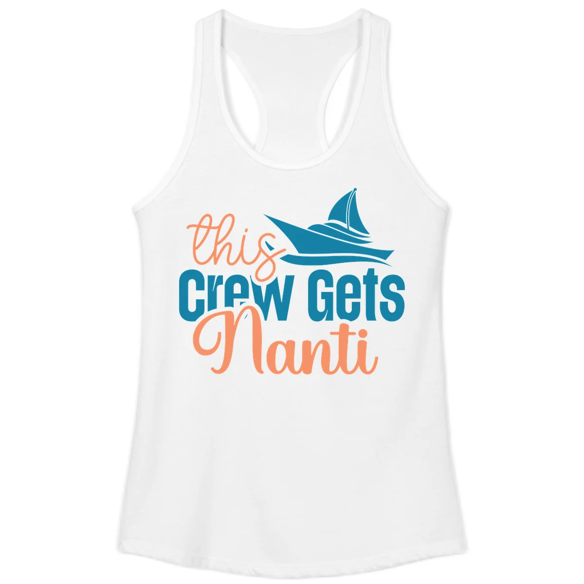 Chill Crew Gets Afloat Ladies Tank in White