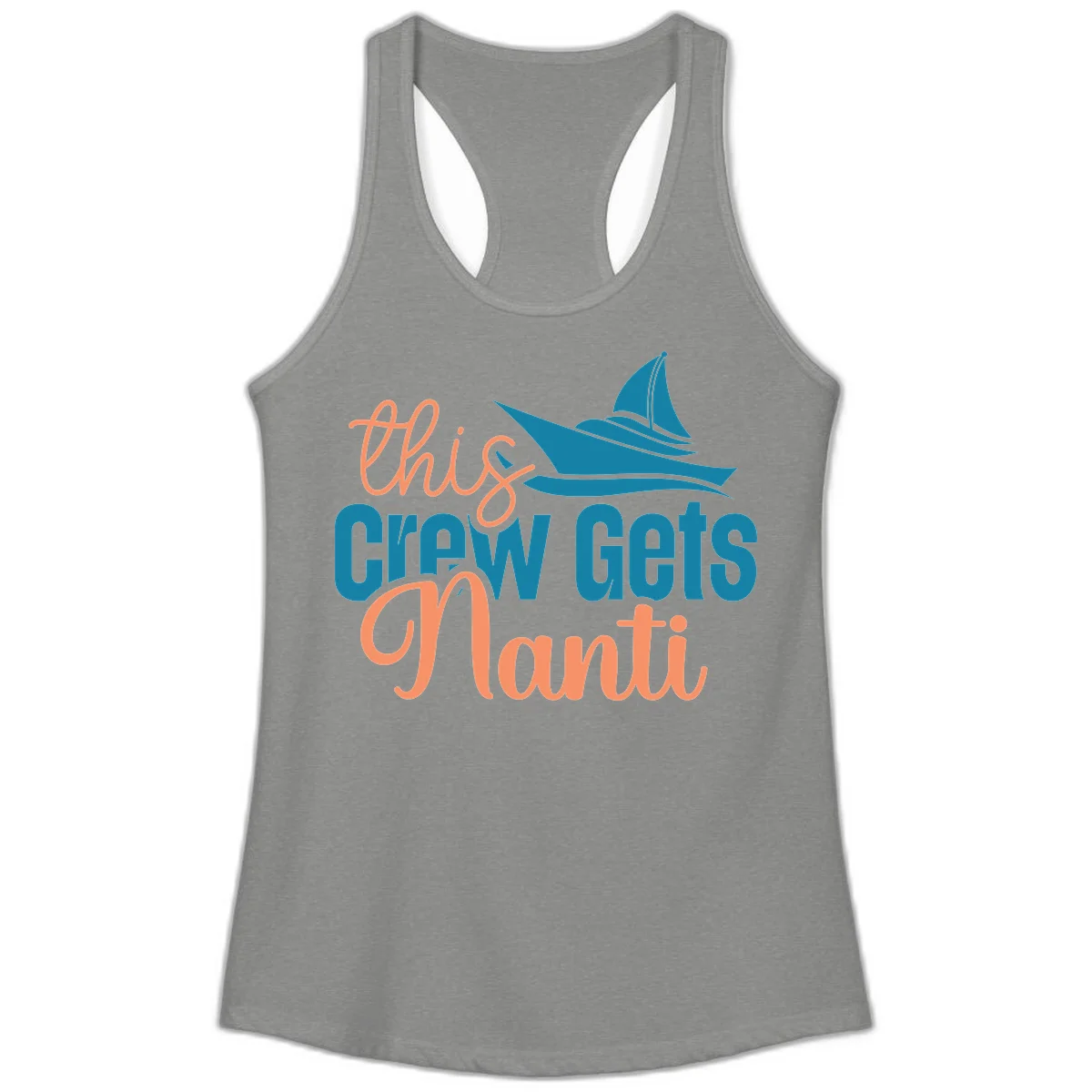 Chill Crew Gets Afloat Ladies Tank in Heather Grey