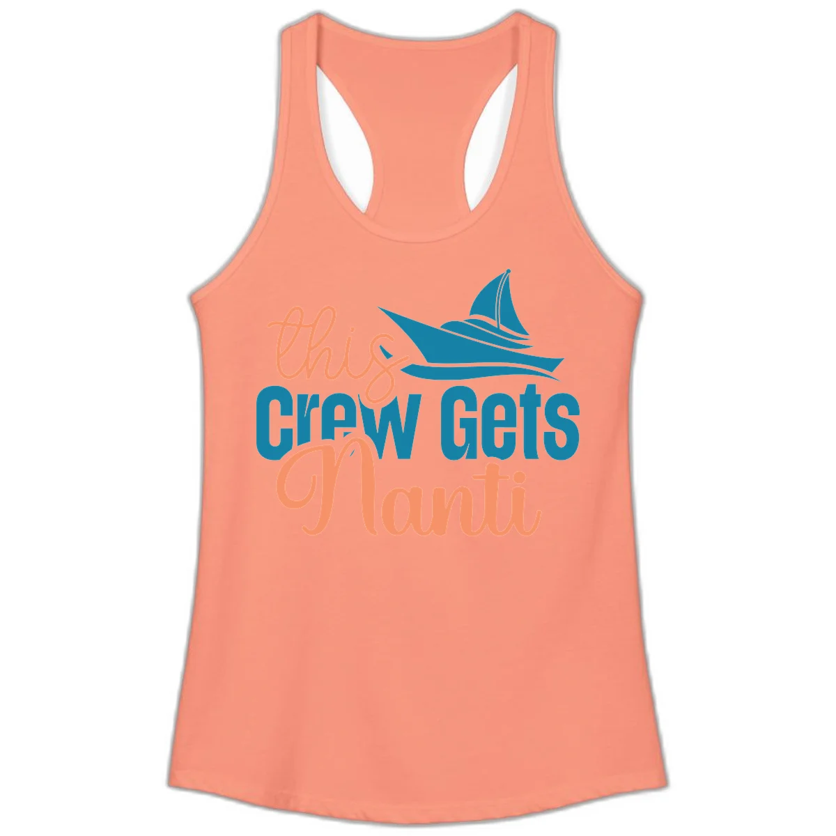Chill Crew Gets Afloat Ladies Tank in Solid Light Orange