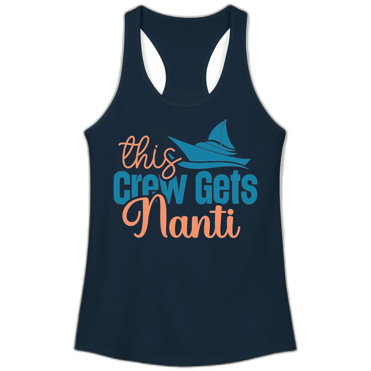Chill Crew Gets Afloat Ladies Tank in Solid Midnight Navy