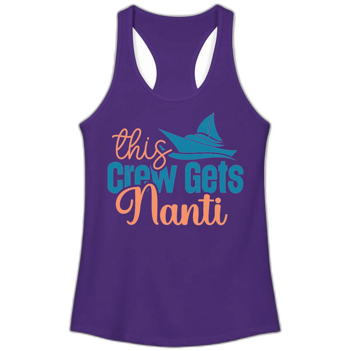 Chill Crew Gets Afloat Ladies Tank in Solid Purple Rush