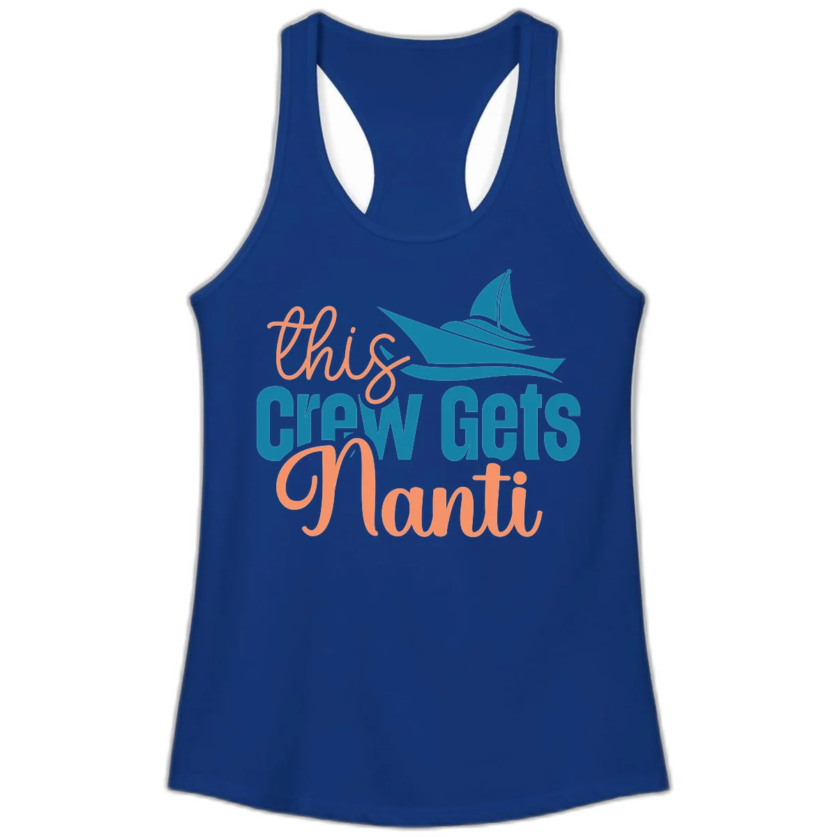 Chill Crew Gets Afloat Ladies Tank in Solid Royal