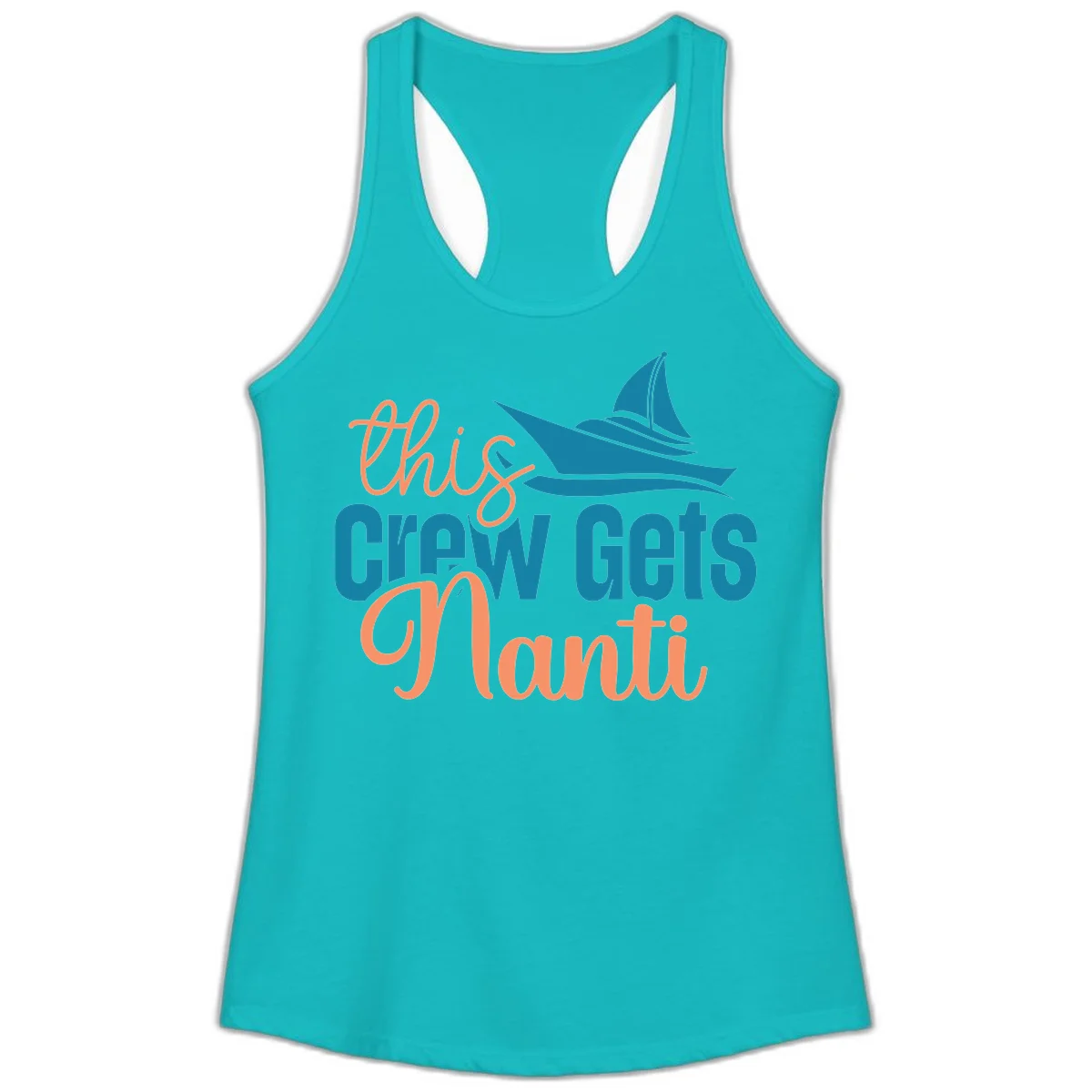 Chill Crew Gets Afloat Ladies Tank in Tahiti Blue