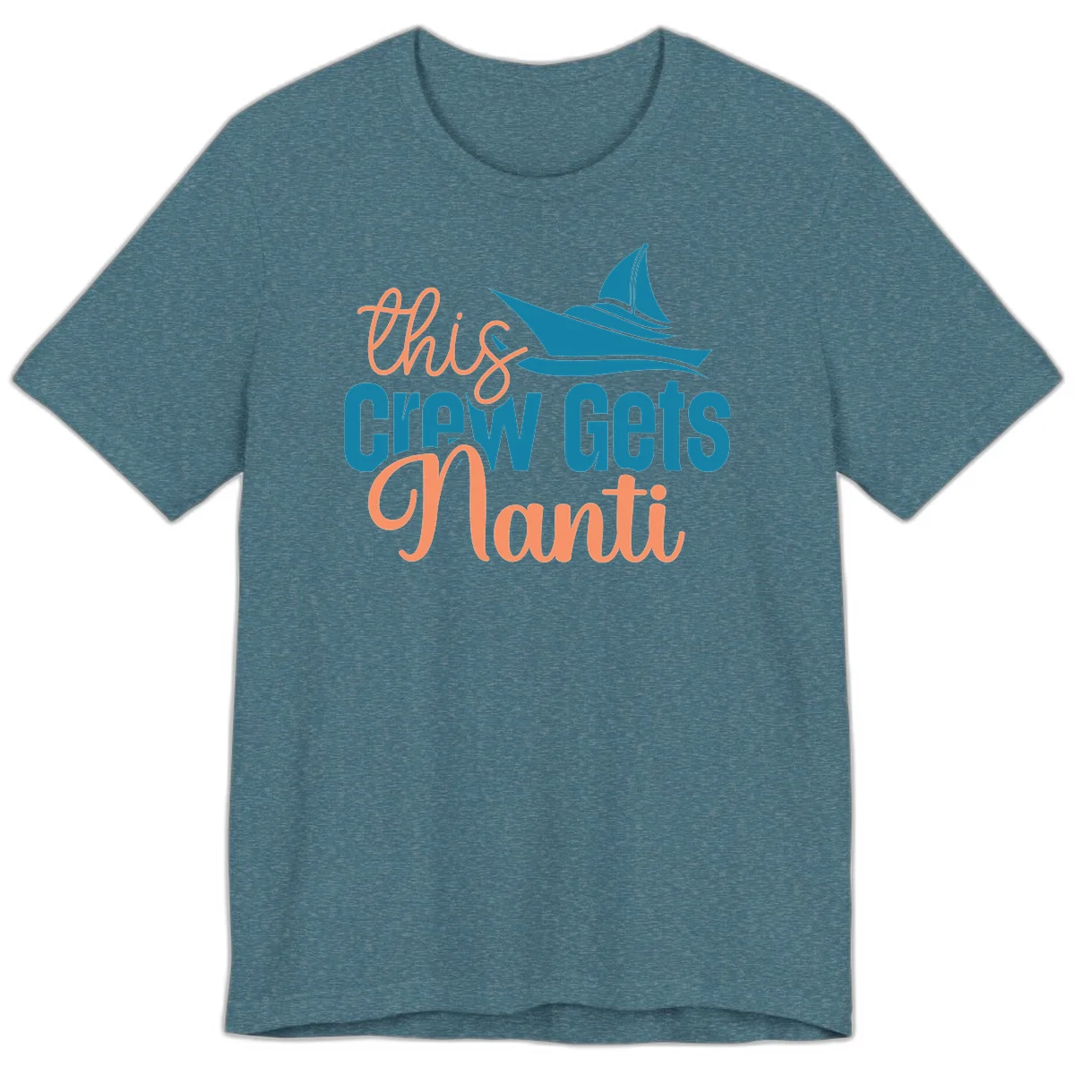Chill Crew Gets Afloat Premium T-Shirt in Heather Deep Teal