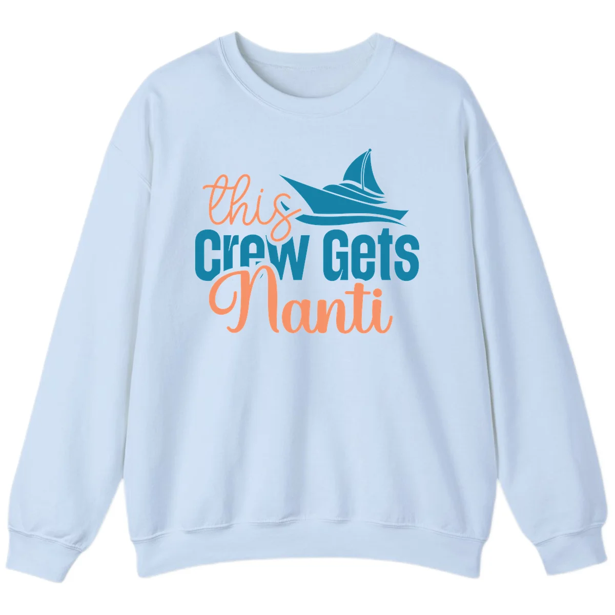 Chill Crew Gets Afloat Sweatshirt in Light Blue