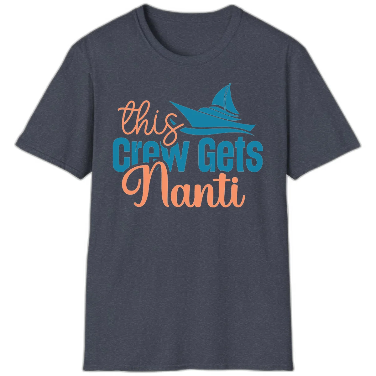 Chill Crew Gets Afloat T-Shirt in Heather Navy