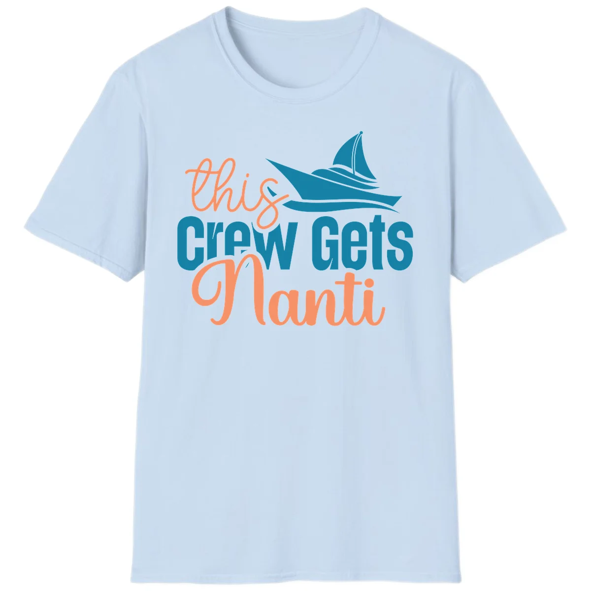 Chill Crew Gets Afloat T-Shirt in Light Blue