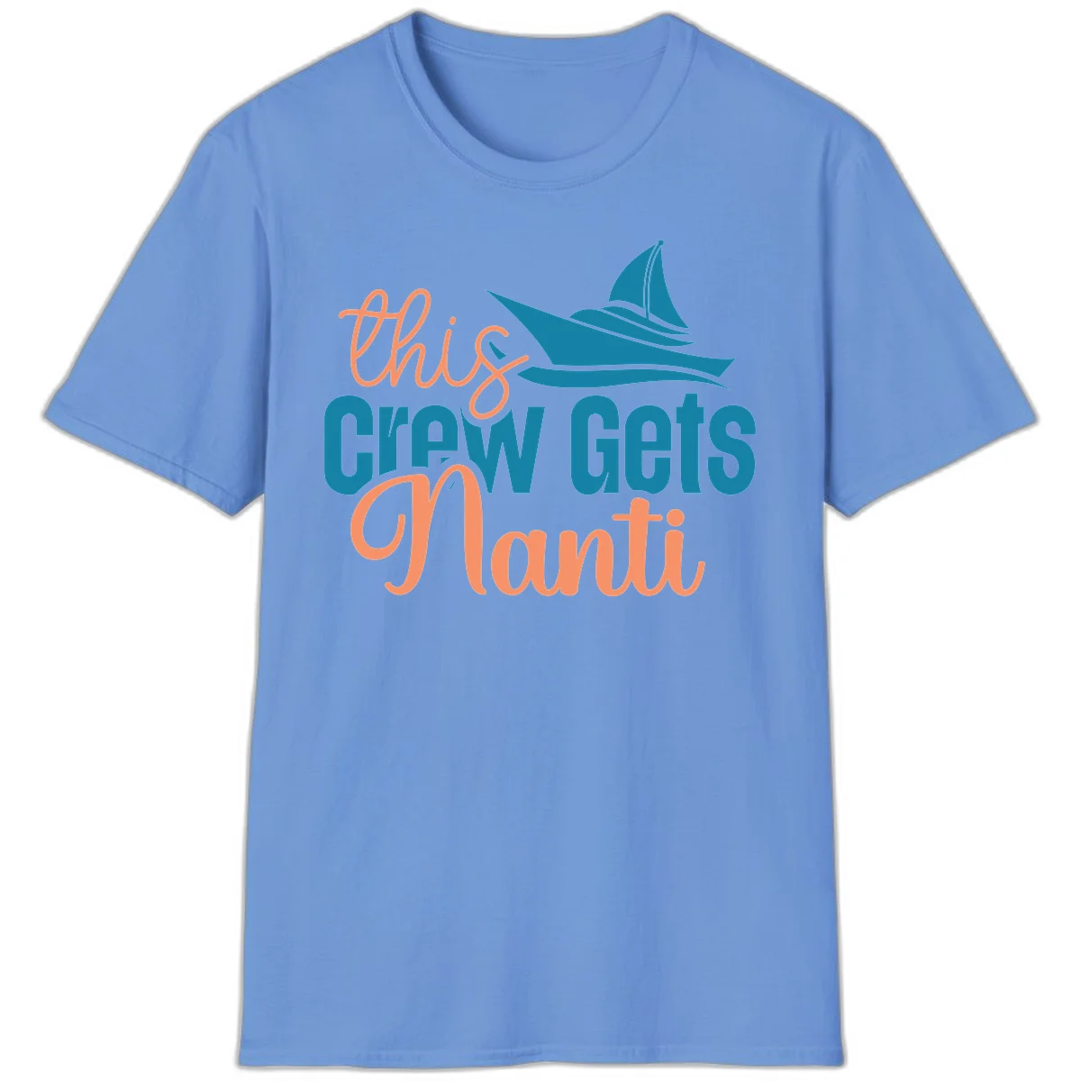 Chill Crew Gets Afloat T-Shirt in Carolina Blue