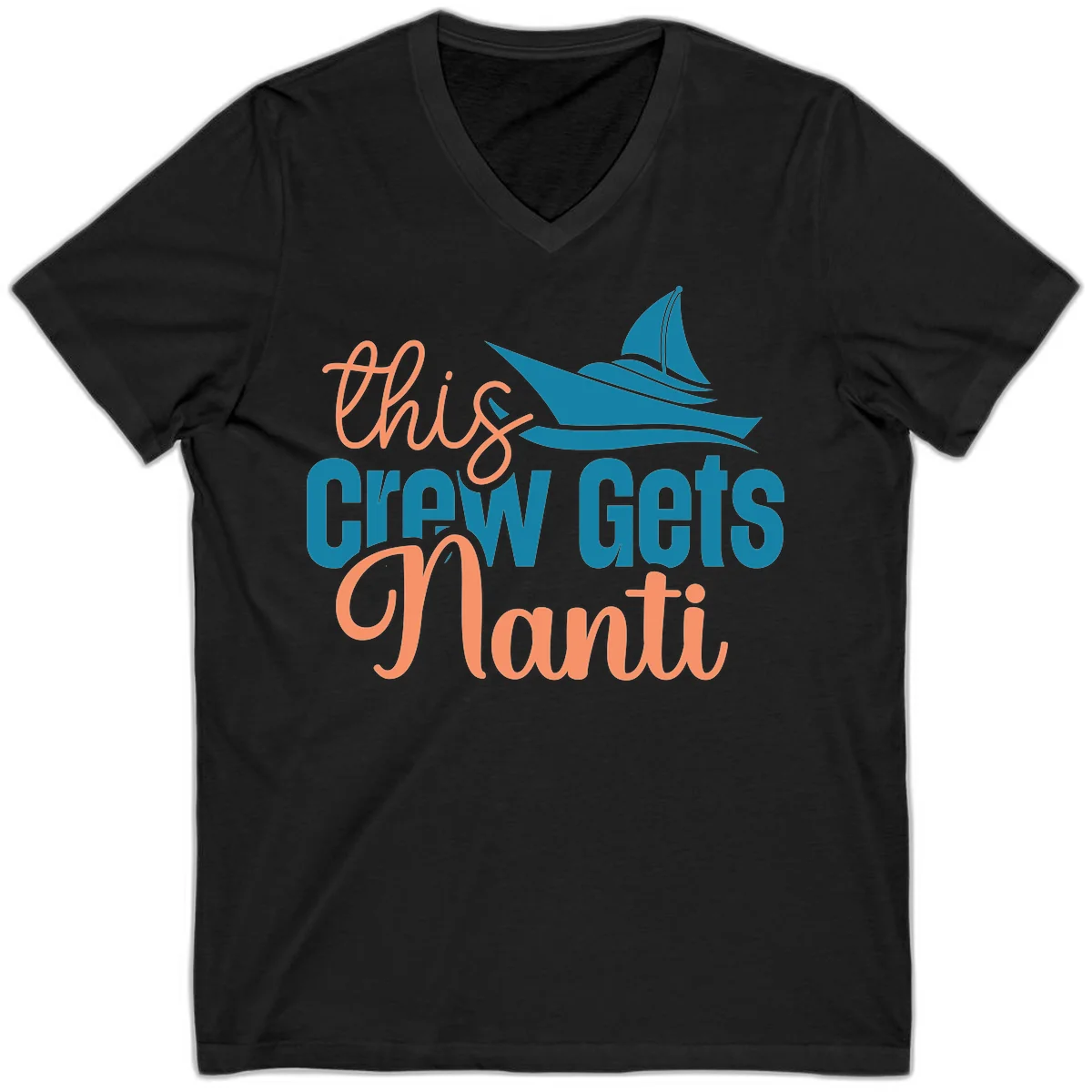 Chill Crew Gets Afloat V-Neck in Black