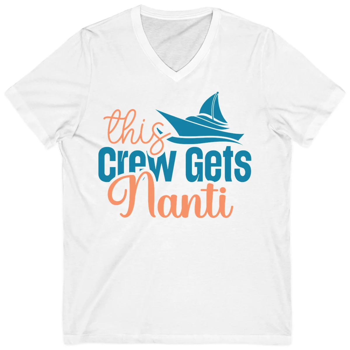 Chill Crew Gets Afloat V-Neck in White