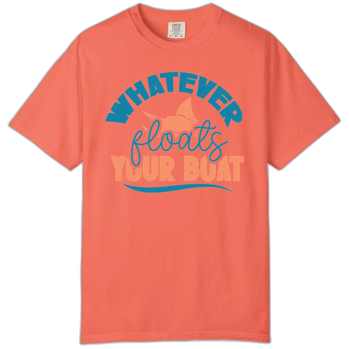 Whatever Floats Your Boat Comfort Color Tee in Bright Salmon