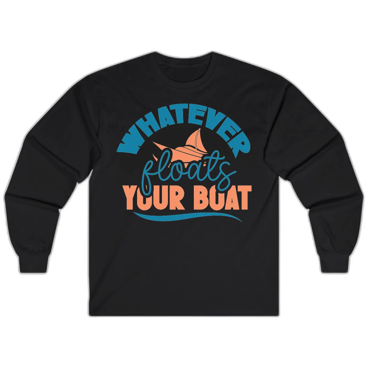 Whatever Floats Your Boat Long Sleeve Tee in Black