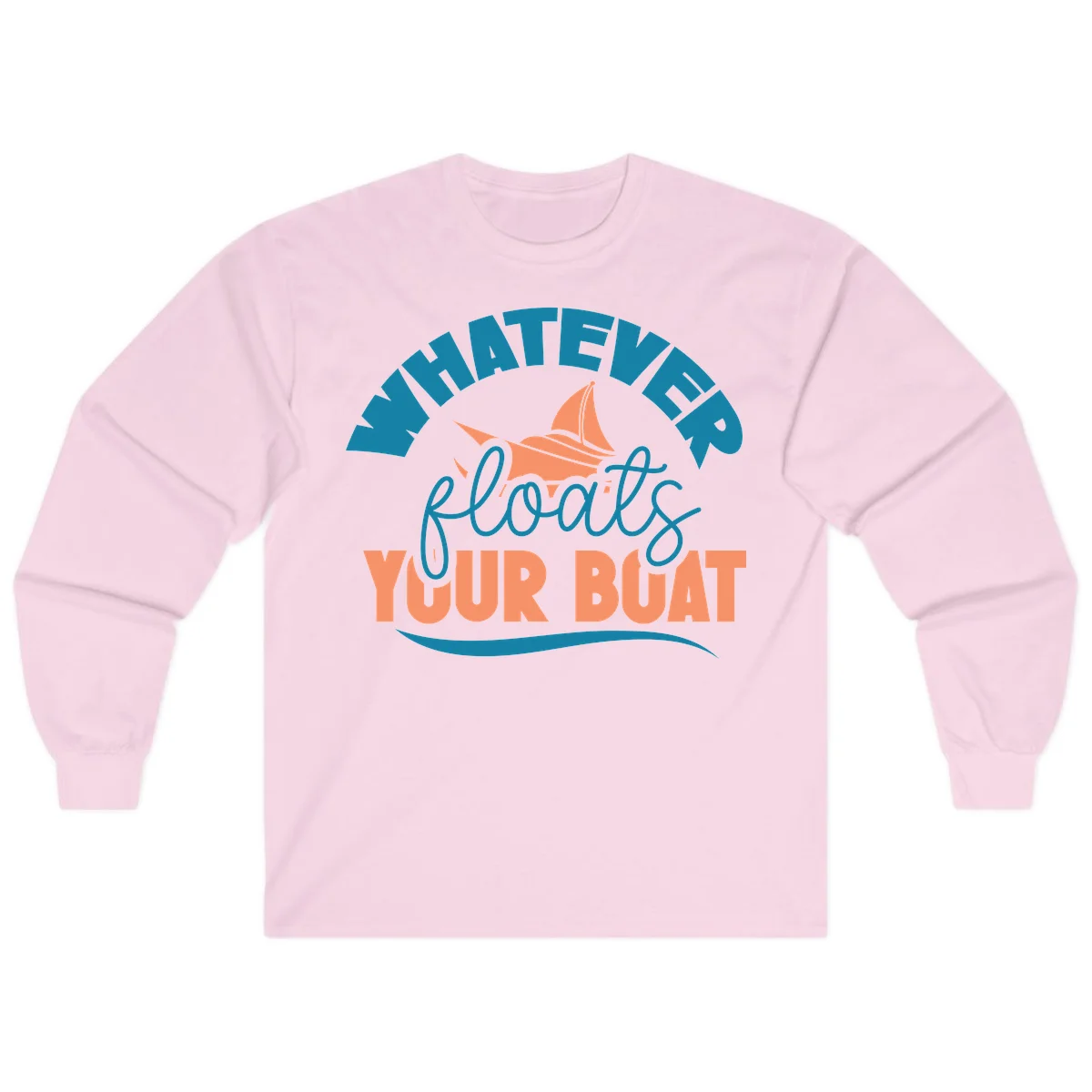Whatever Floats Your Boat Long Sleeve Tee in Light Pink