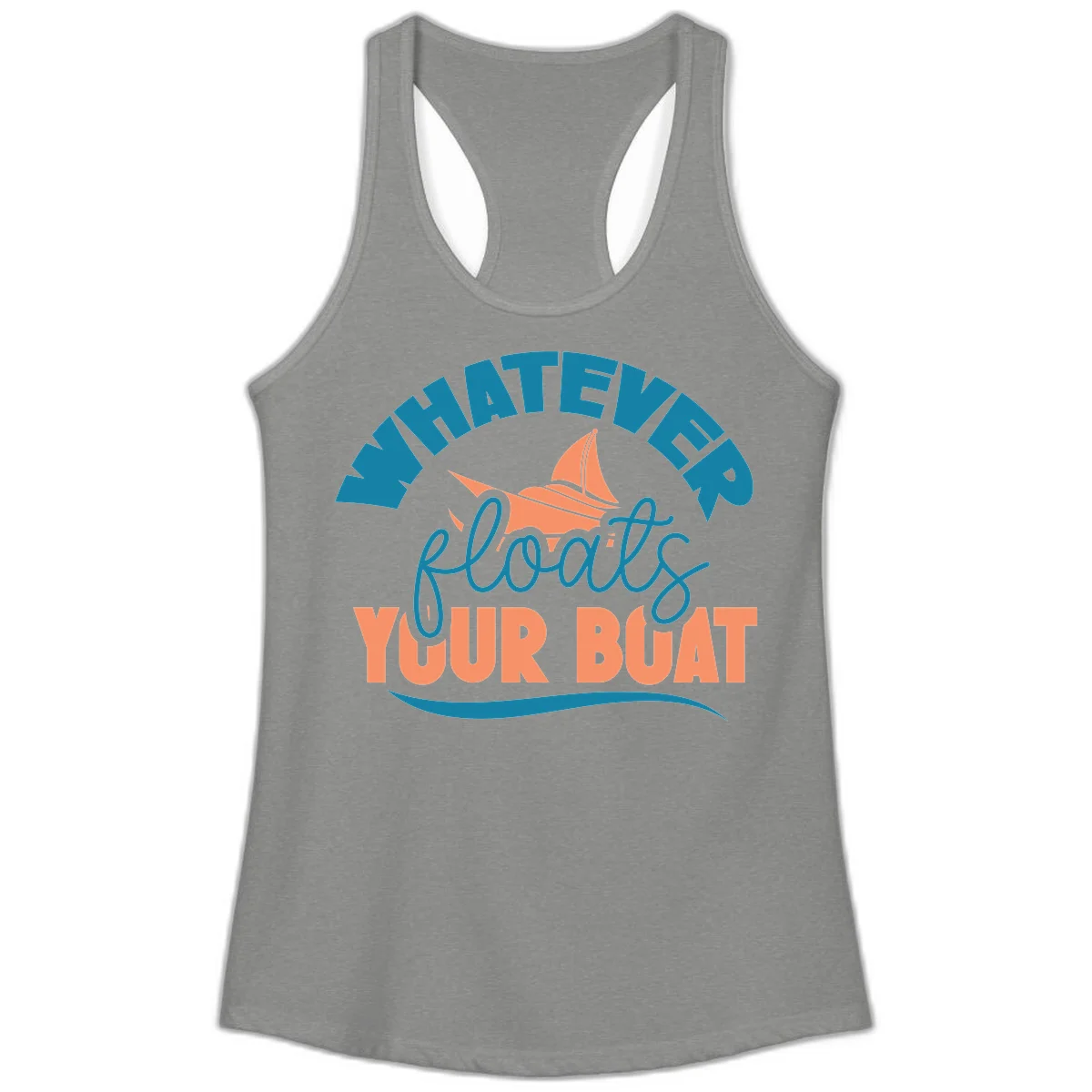 Whatever Floats Your Boat Ladies Tank Top in Heather Grey