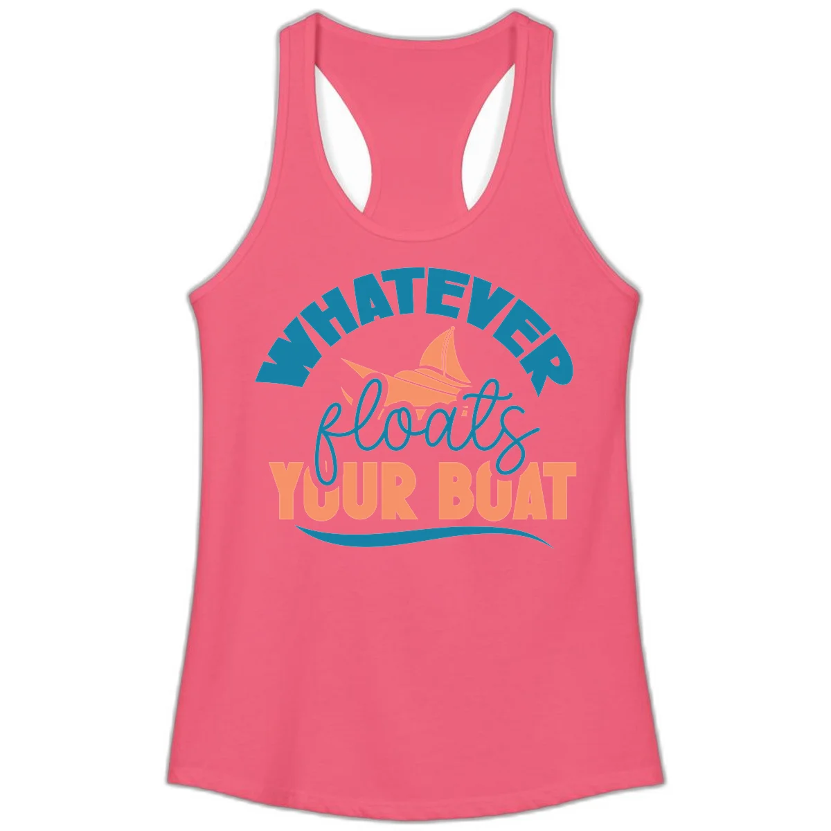 Whatever Floats Your Boat Ladies Tank Top in Hot Pink