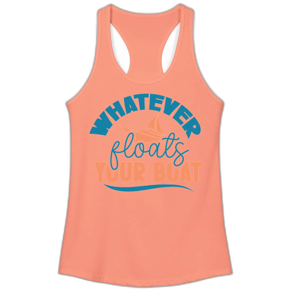Whatever Floats Your Boat Ladies Tank Top in Solid Light Orange