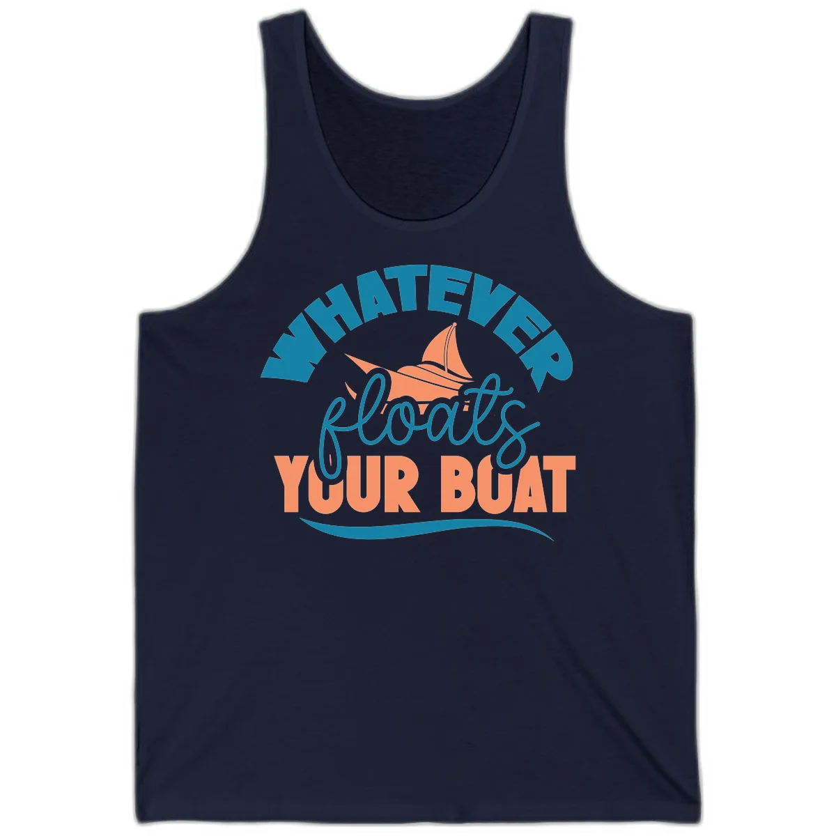 Whatever Floats Your Boat Tank Top in Navy
