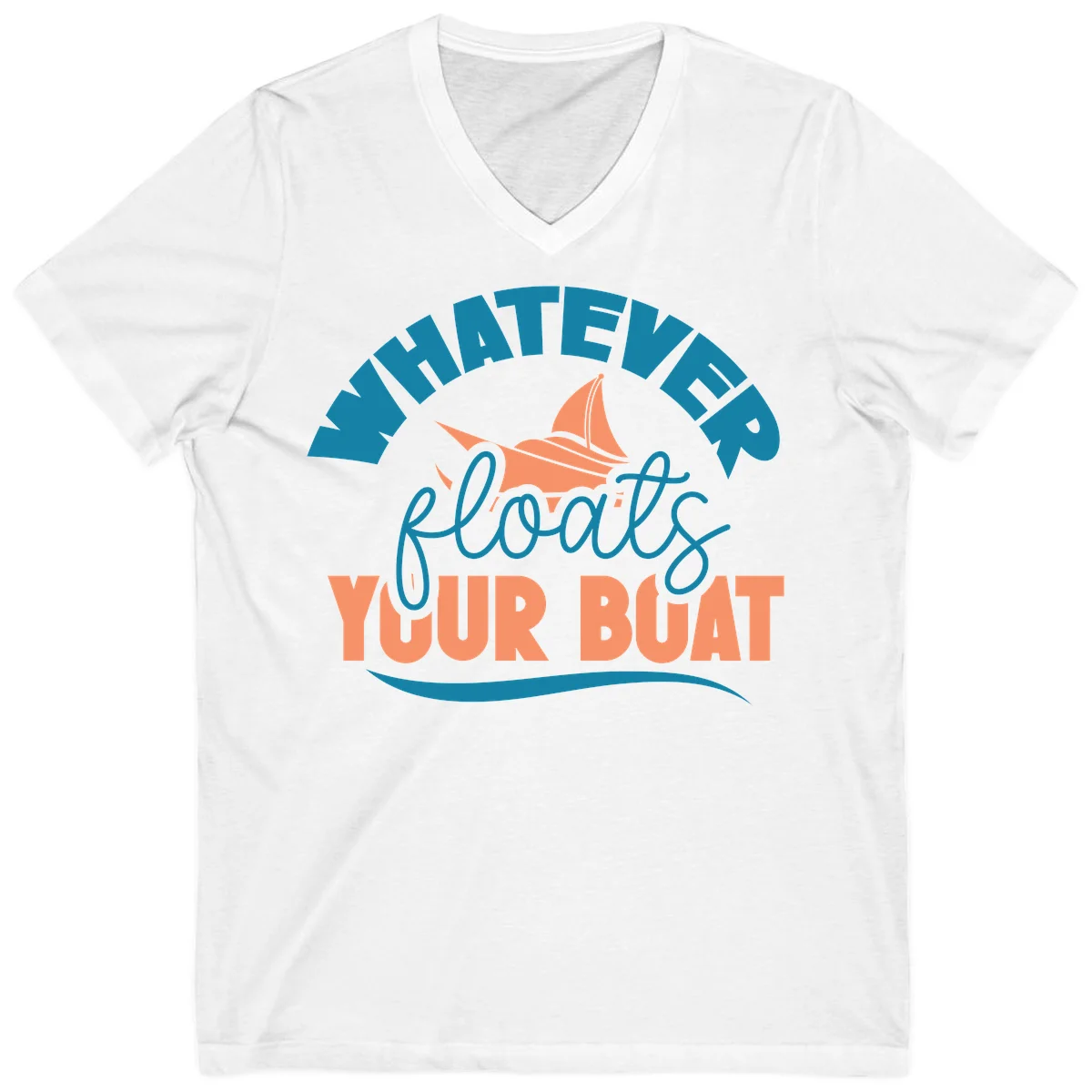 Whatever Floats Your Boat V-Neck Tee in White