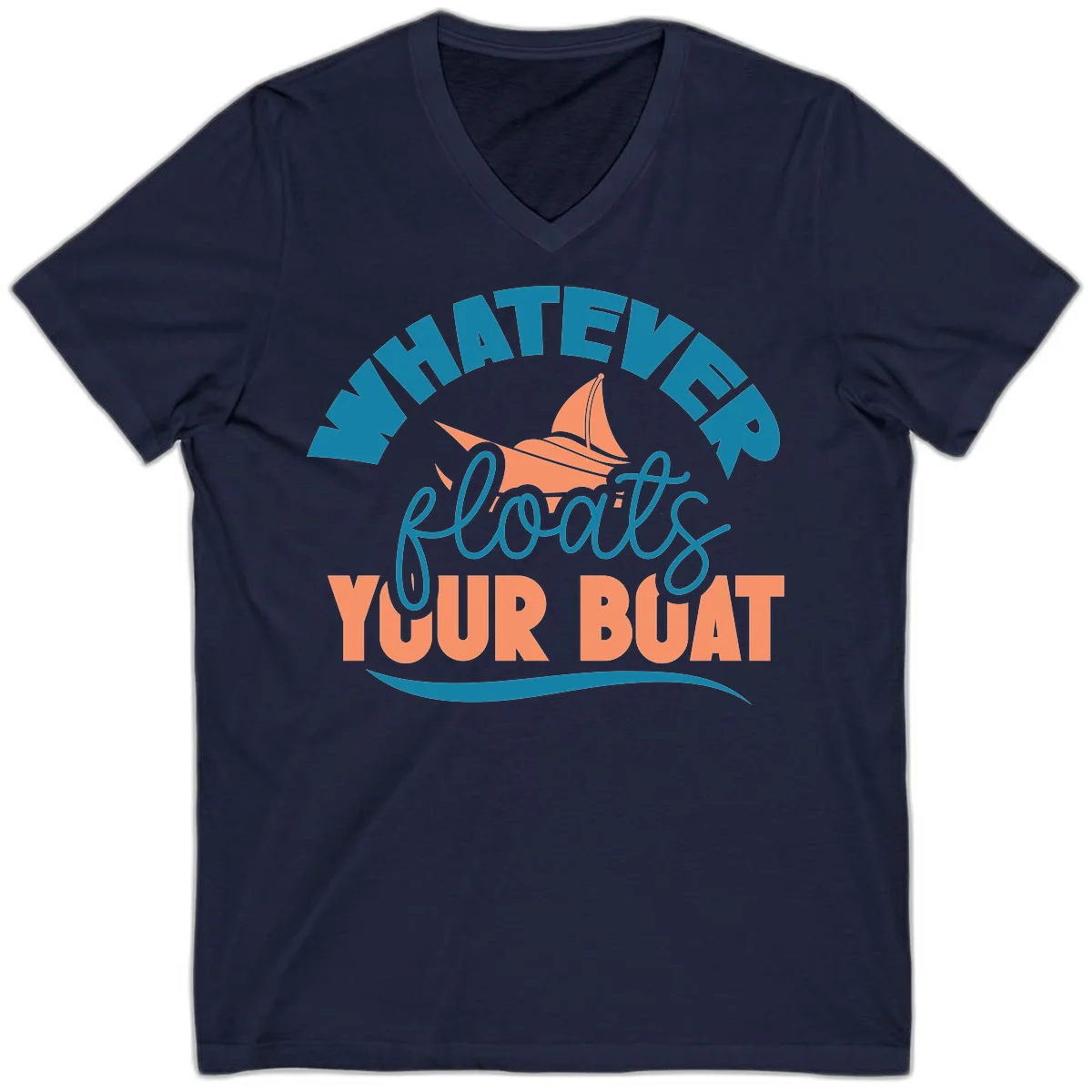 Whatever Floats Your Boat V-Neck Tee in Navy