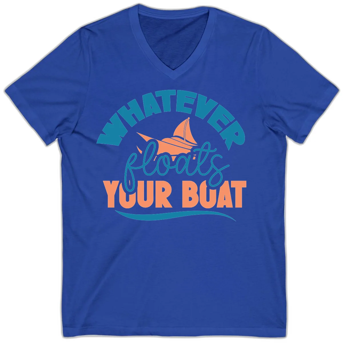 Whatever Floats Your Boat V-Neck Tee in True Royal