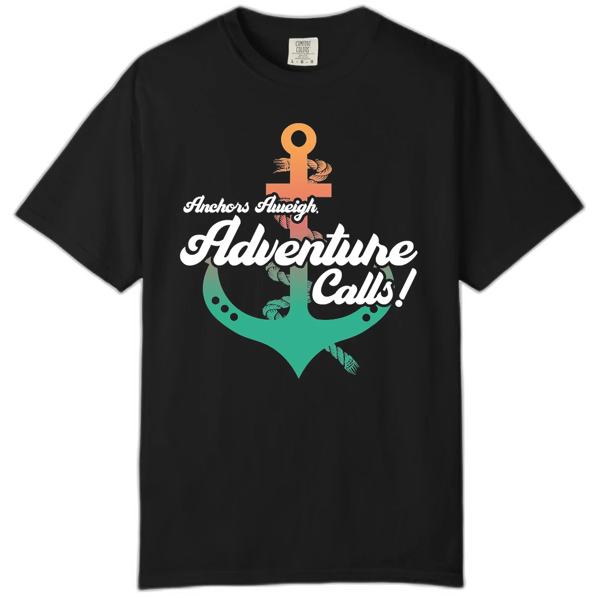 Anchors Aweigh Adventure Calls Comfort Color T-Shirt in Black